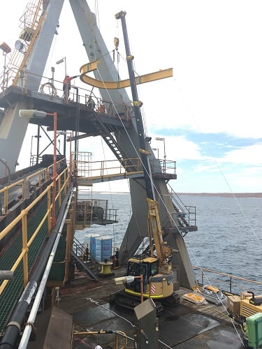The fabricated lifting frame assembly during workshop trials
