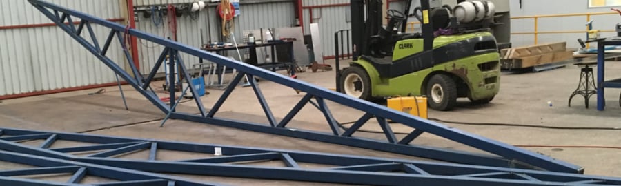 Panoramic view along the Twomeys fabrication workshop